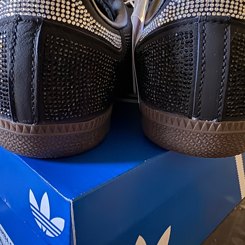 Adidas Samba OG Black and Silver Rhinestone Accents - women’s 6, boys 4.5 - Picture 9 of 11